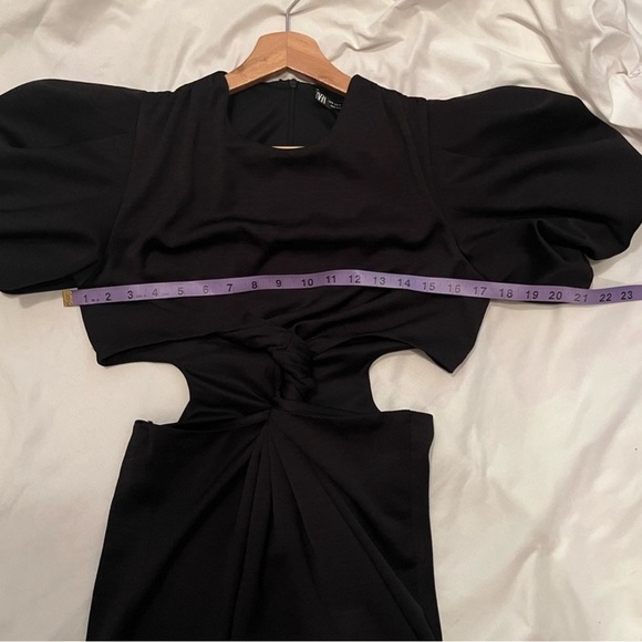 Zara Black Mini Dress with Cut-Out Design - Picture 8 of 10